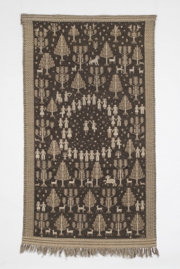Tkanina podwójna - "Zabawa na wsi", Olimpia Jaroszewicz, Janów (Podlasie Północno-Wschodnie), 1970