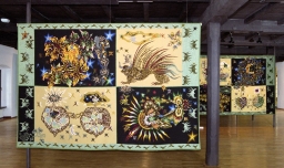 Fragment wystawy "Gobeliny Jean Lurçat" zorganizowanej w ramach programu unijnego "European Contemporary Tapestry and Textile Art", eksponowanej w okresie 16.09. - 02.11.2008