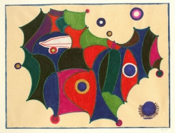Projekt formy biżuteryjnej (papier, tusz); Lena Kowalewicz-Wegner, Łódź, lata 1950-1973