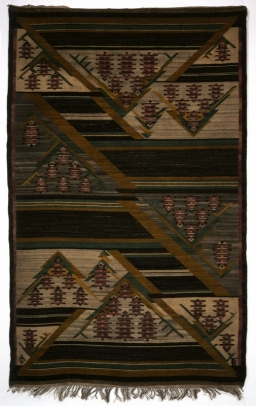 Kilim „Przekątny” proj. Bogdana Tretera, wytkany w warsztatach: „Polski Przemysł Kilimkarski” w Krakowie, l. 30. XX w.
