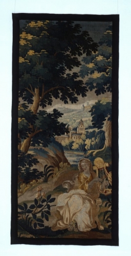 Gobelin z muzą Erato; Francja (Aubusson?), XVIII w. (fragment)