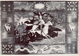 Gobelin z portretem ks. J. Poniatowskiego
skaczącego w nurt Elstery,
<br/>Kazimierz Sichulski, 191