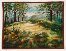 "Leśna Polana", gobelin<br/>proj. Józef Jakubczyk, wyk. Spółdzielnia "Koronka"