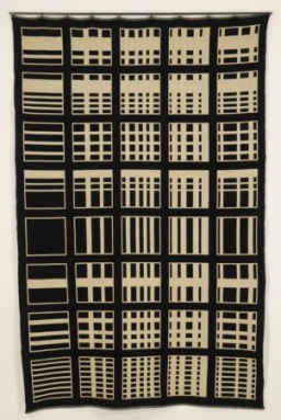 Andrzej Rajch, "Podziały w kwadratach", tkanina podwójna nicielnicowa<br/>Łódź; 1981