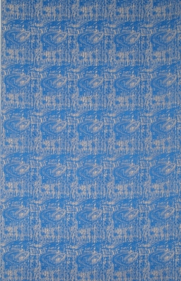 Mycie szyb w kolorze blue / Clearing window-glass in blue – Dorota Taranek, Łódź (żakard: 250 x 150 cm)