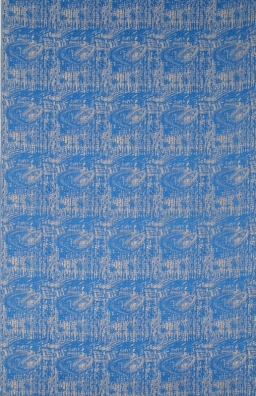 Mycie szyb w kolorze blue / Clearing window-glass in blue – Dorota Taranek, Łódź (żakard: 250 x 150 cm)
