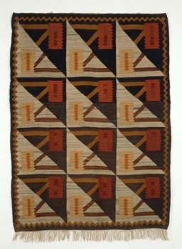 Karolina Mikołajczykówna-Bułhakowa, Kilim "z rzędami kwadratów", l. 30. XX w.